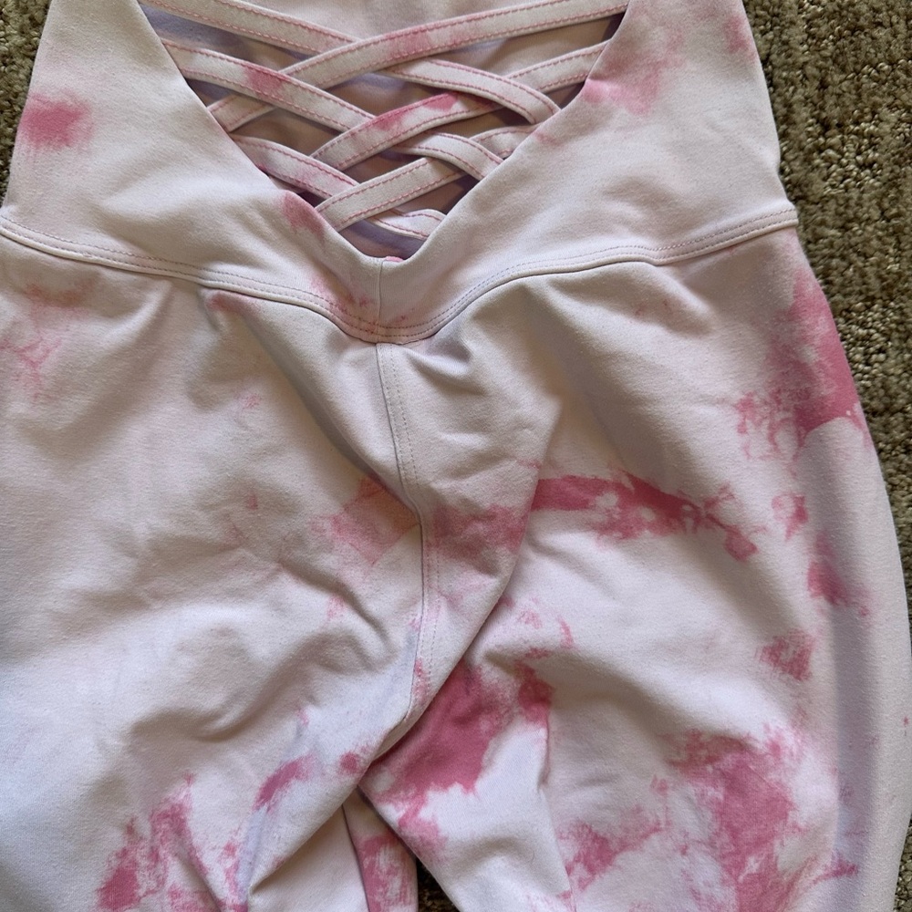 Bombshell Sportswear Pink Tie-Dye Leggings - Picture 2 of 2